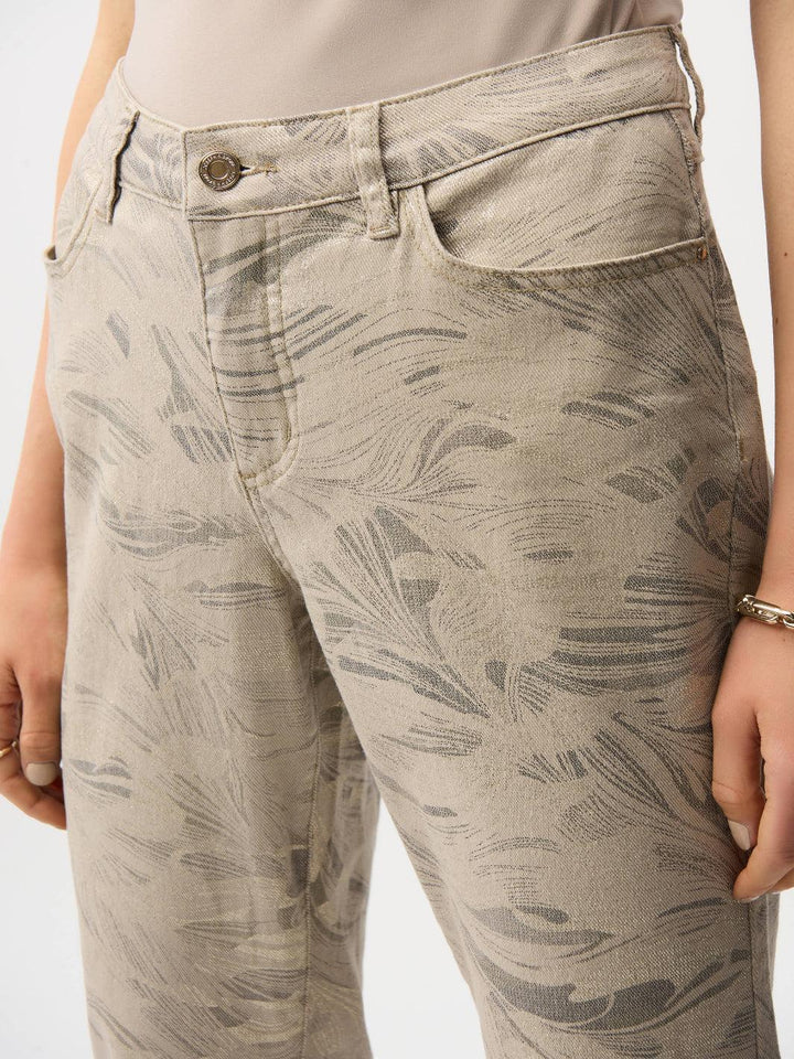 Joseph Ribkoff Slim Cropped Jeans In Taupe/Gold 261959-Nicola Ross