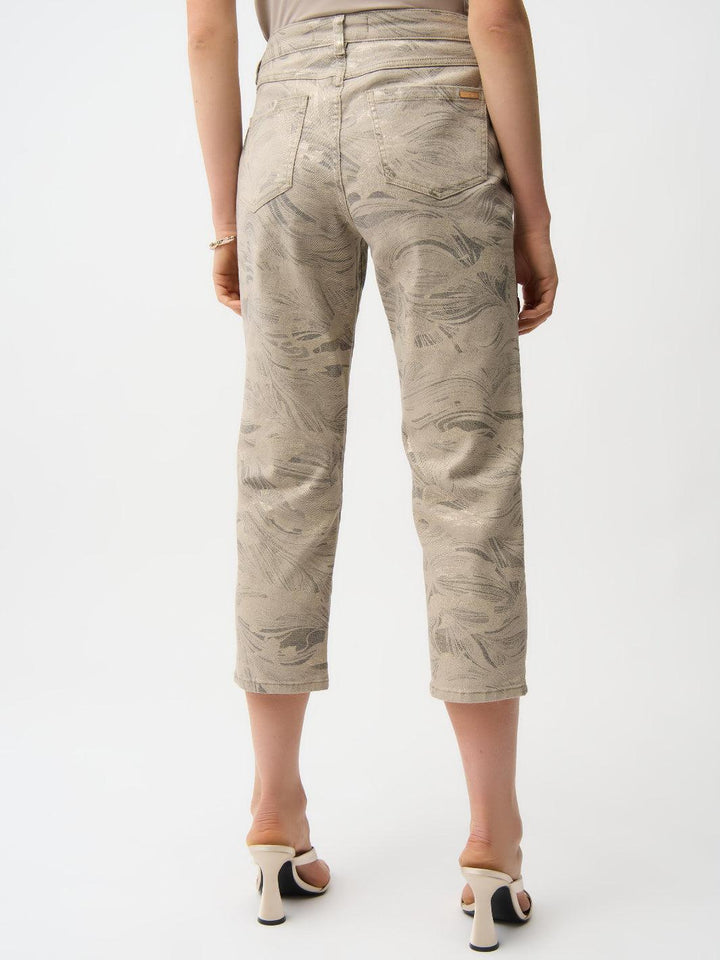 Joseph Ribkoff Slim Cropped Jeans In Taupe/Gold 261959-Nicola Ross