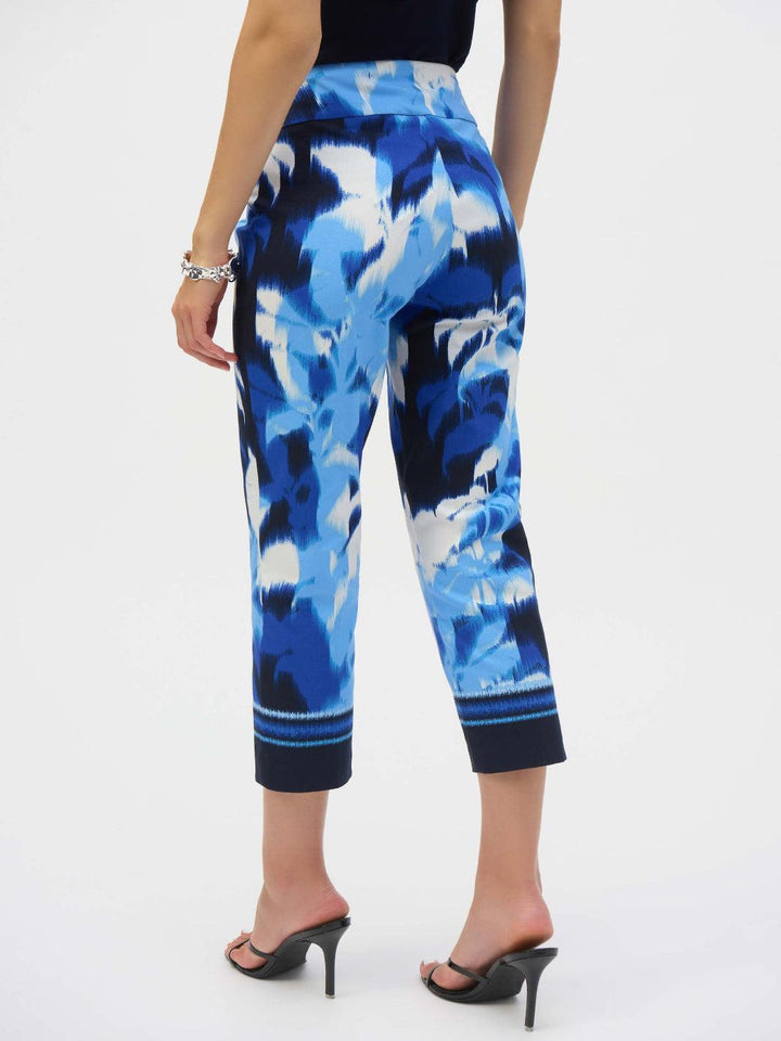 Joseph Ribkoff Slim Cropped Leggings In Blue/Vanilla 252229-Nicola Ross