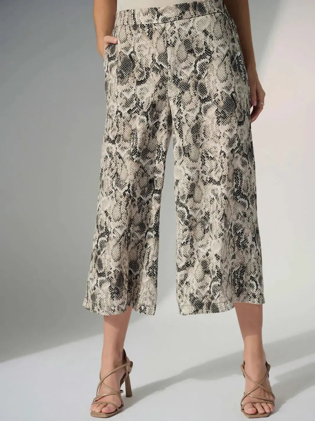 Joseph Ribkoff Snake Print Culotte Pants In Beige/Multi 252239-Nicola Ross