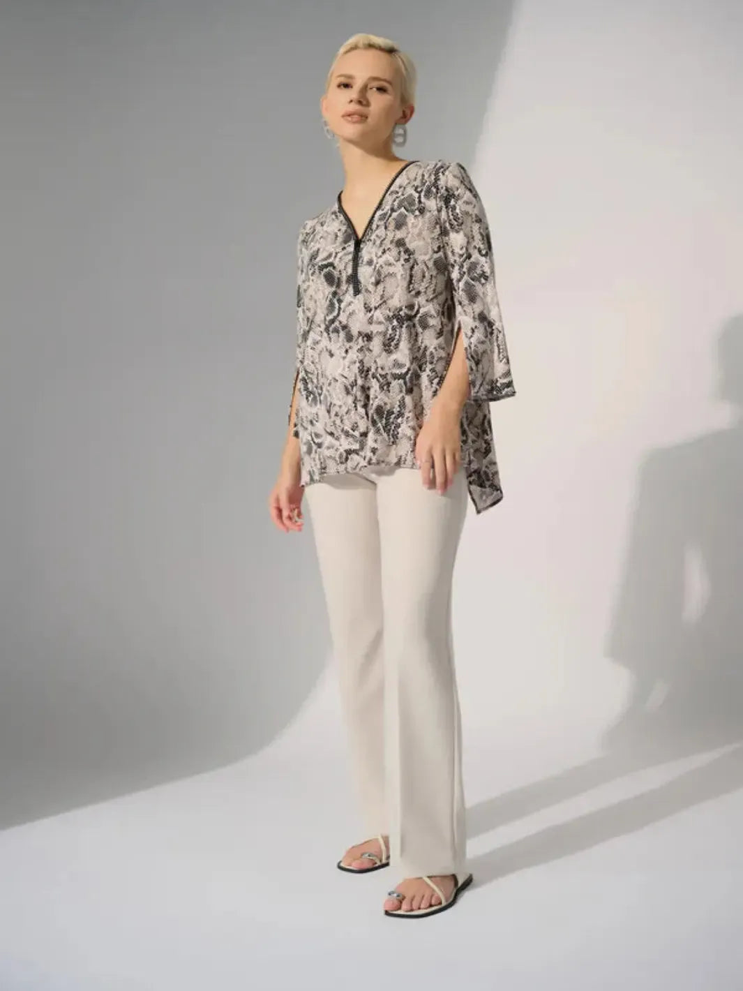 Joseph Ribkoff Snake Print Tunic In Beige/Multi 252242-Nicola Ross