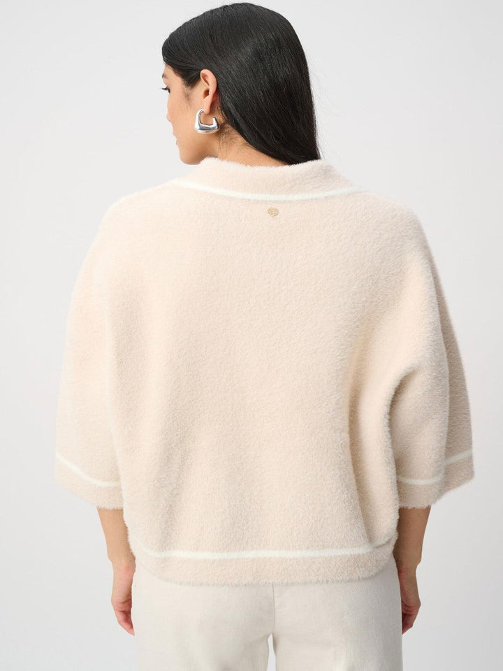 Joseph Ribkoff Soft Knit Jacket In Oatmeal/White 263950-Nicola Ross