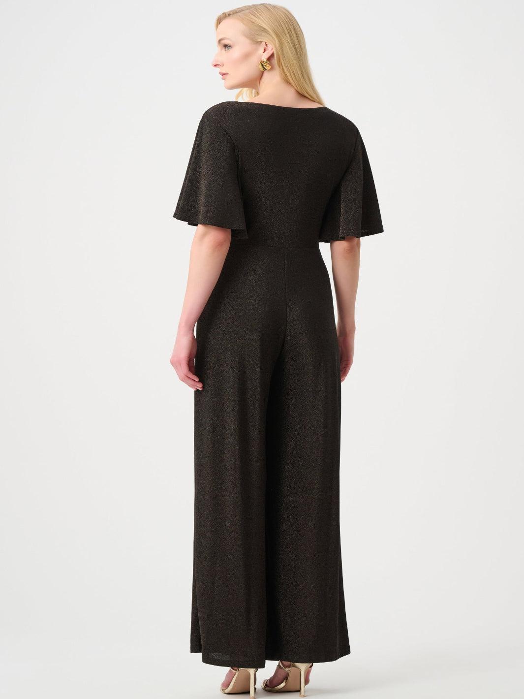 Joseph Ribkoff Sparkle Wide Leg Jumpsuit In Bronze 263717-Nicola Ross