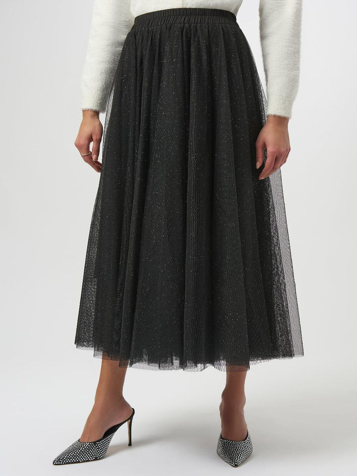 Joseph Ribkoff Sparkly Tulle Skirt In Black 254927-Nicola Ross