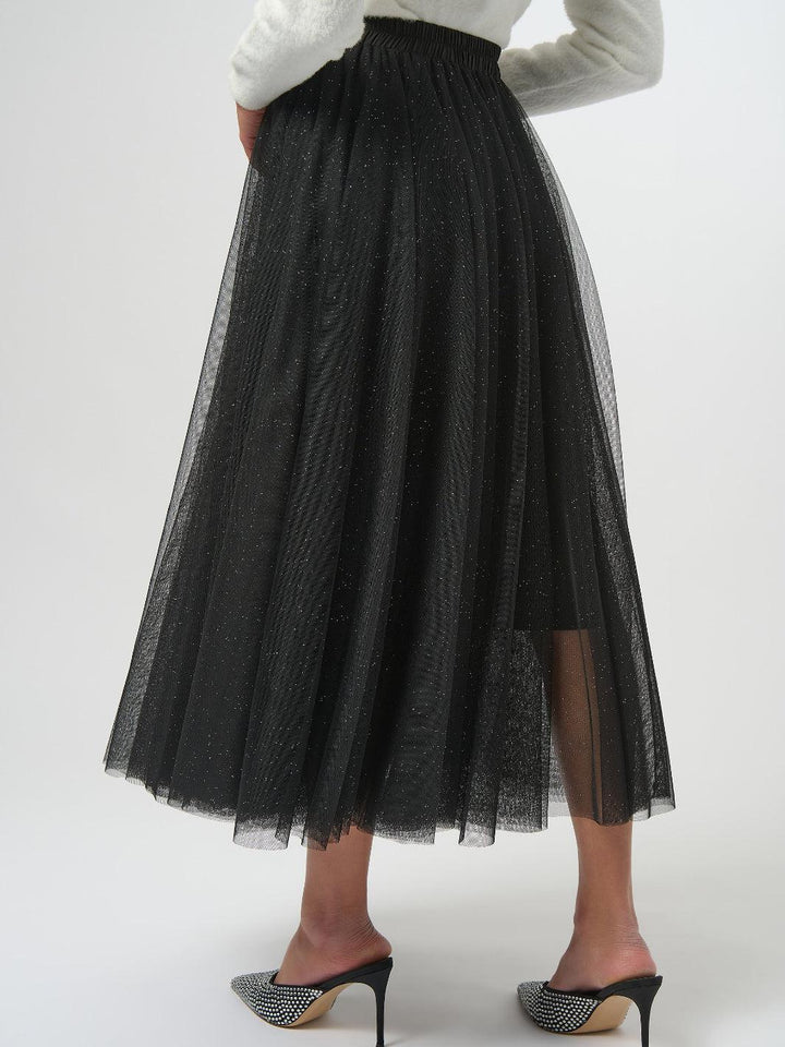 Joseph Ribkoff Sparkly Tulle Skirt In Black 254927-Nicola Ross