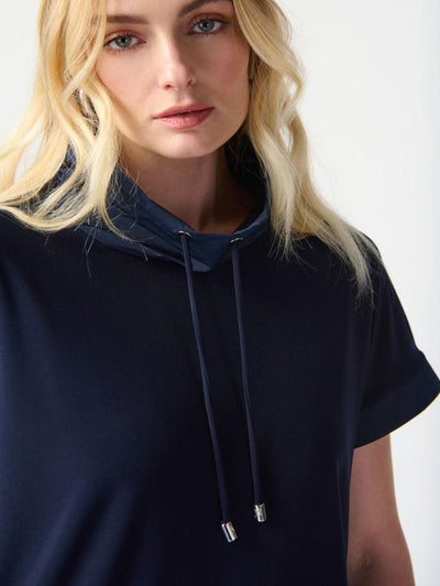 Joseph Ribkoff Stand Collar Two-tone Top In Navy 241078-Nicola Ross