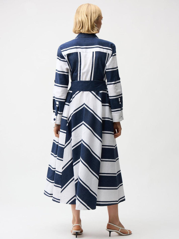 Joseph Ribkoff Striped Midi Dress Style 261936-Nicola Ross