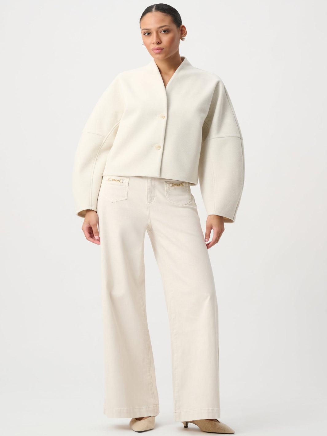 Joseph Ribkoff Structured Jacket In Oatmeal 264043-Nicola Ross