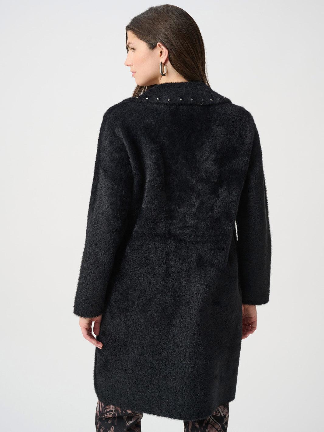 Joseph Ribkoff Stud Detail Coat In Black 264921-Nicola Ross