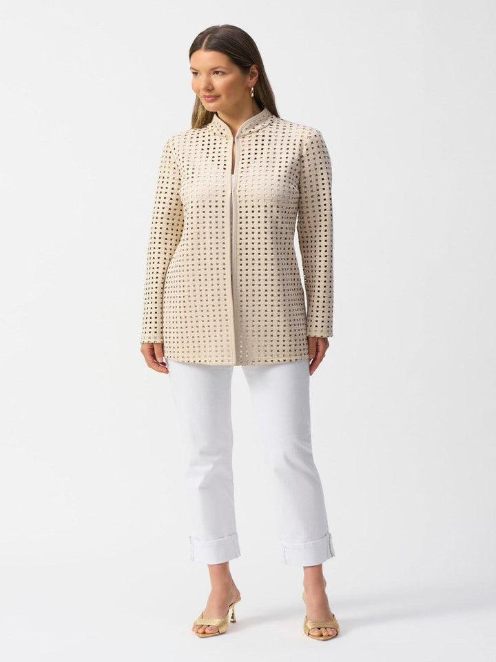 Joseph Ribkoff Suede Cover Up In Beige 251103-Nicola Ross