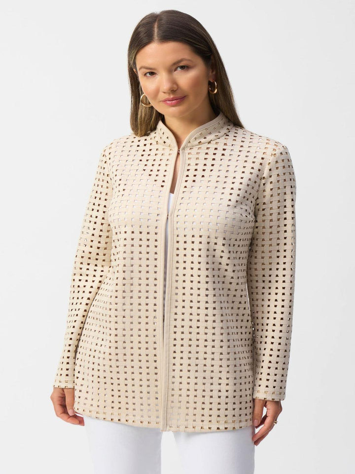 Joseph Ribkoff Suede Cover Up In Beige 251103-Nicola Ross