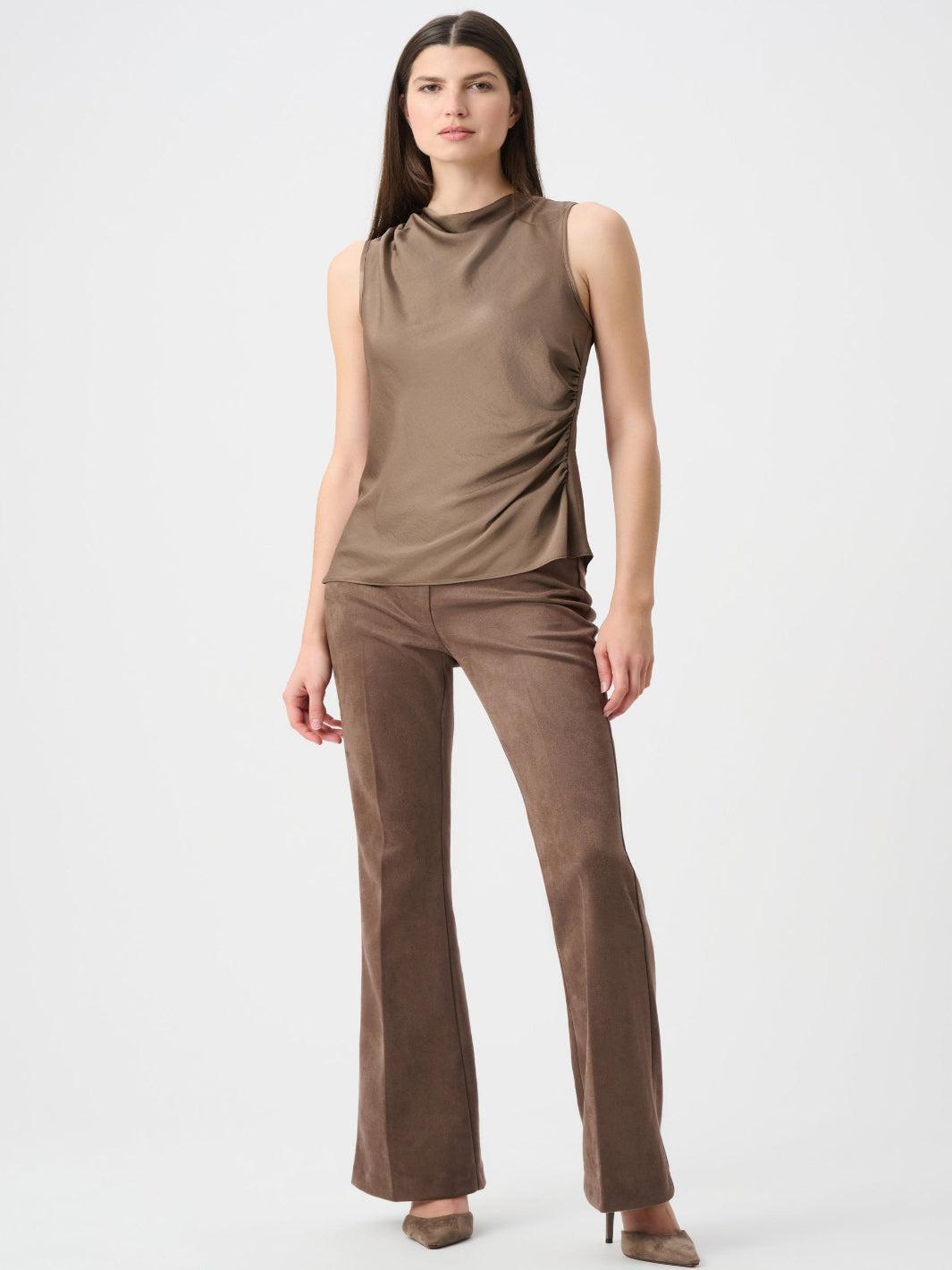 Joseph Ribkoff Suede Effect Flared Trouser In Mink 263160-Nicola Ross