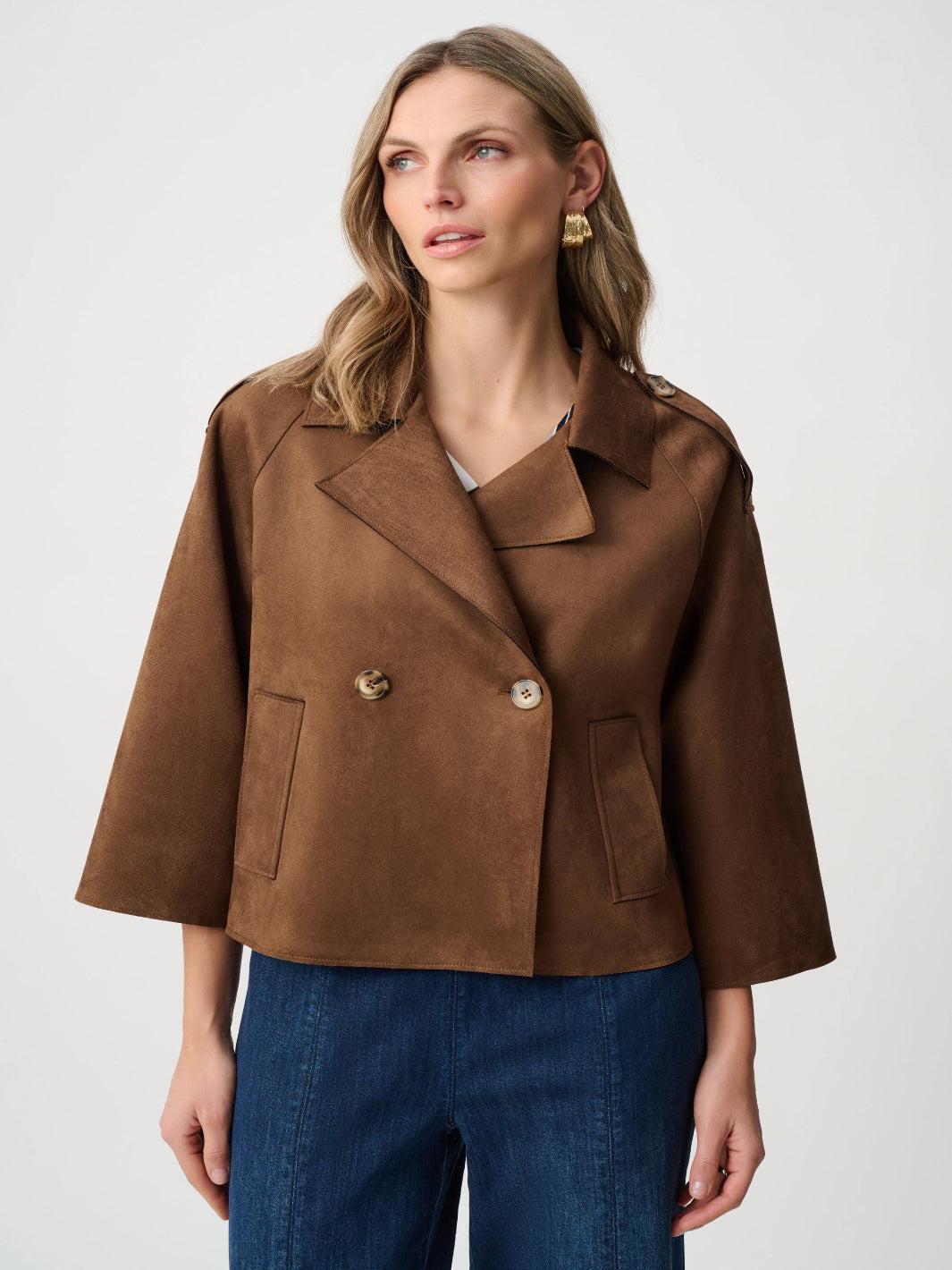 Joseph Ribkoff Suede-Effect Jacket In Brown 263000-Nicola Ross