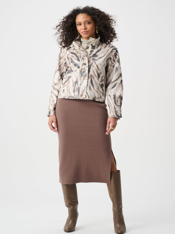Joseph Ribkoff Suede Print Jacket In Beige/Multi 263944-Nicola Ross