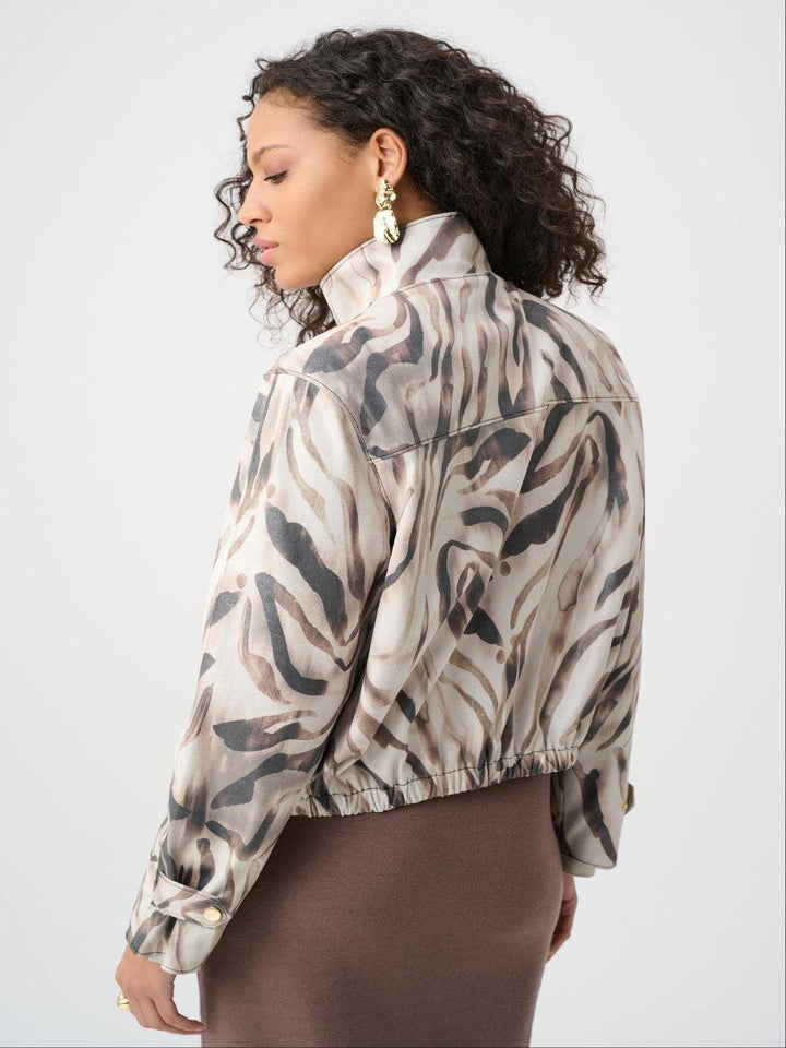 Joseph Ribkoff Suede Print Jacket In Beige/Multi 263944-Nicola Ross