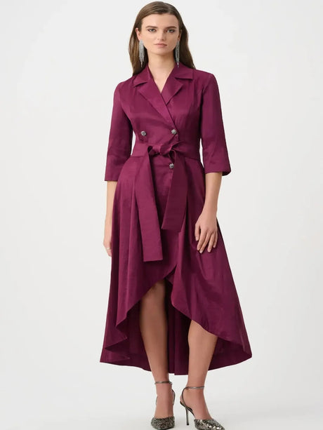 Joseph Ribkoff Taffeta Midi Dress In Berry Burst 263704-Nicola Ross