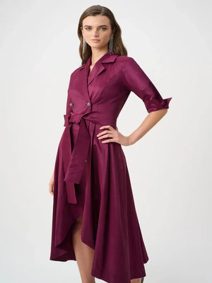 Joseph Ribkoff Taffeta Midi Dress In Berry Burst 263704-Nicola Ross