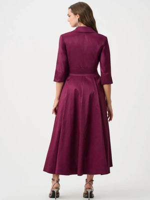 Joseph Ribkoff Taffeta Midi Dress In Berry Burst 263704-Nicola Ross