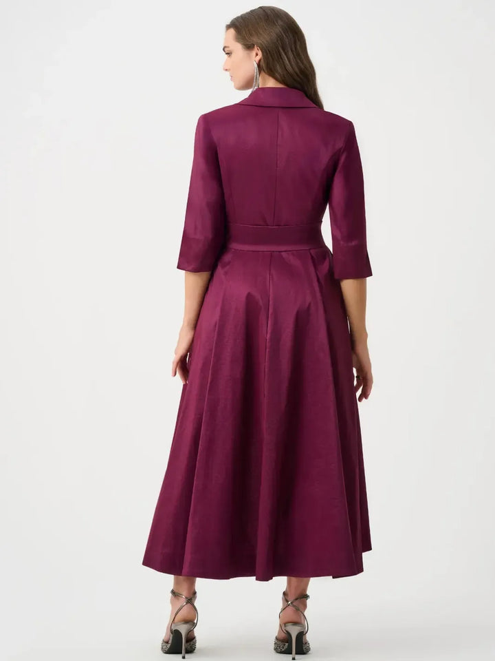 Joseph Ribkoff Taffeta Midi Dress In Berry Burst 263704-Nicola Ross