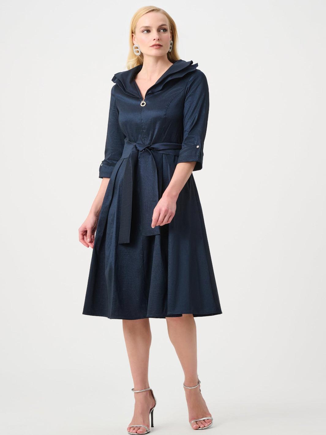 Joseph Ribkoff Taffeta Midi Dress In Midnight Blue 261719F26-Nicola Ross