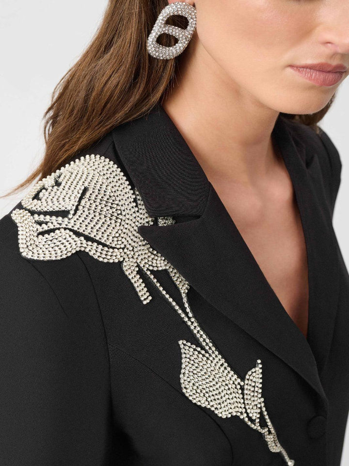 Joseph Ribkoff Tailored Embellished Blazer In Black 263745-Nicola Ross