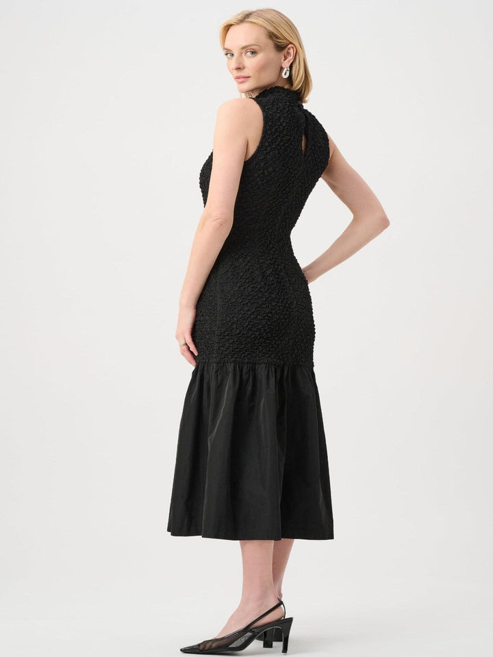 Joseph Ribkoff Textured Midi Dress In Black 263133-Nicola Ross
