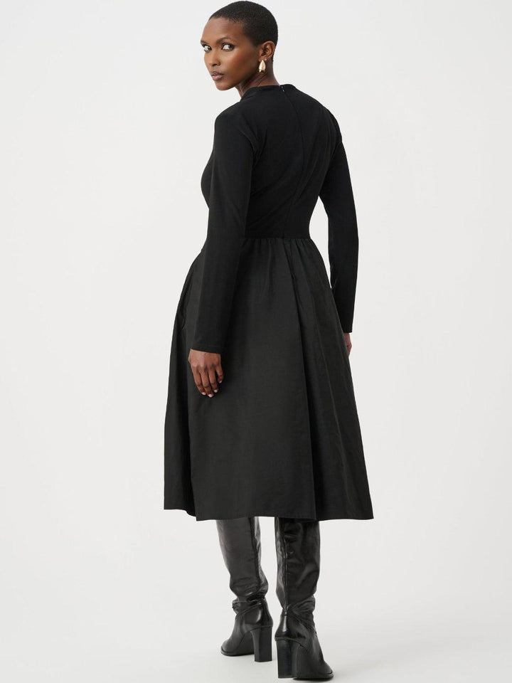 Joseph Ribkoff Tie Waist Midi Dress In Black 263145-Nicola Ross