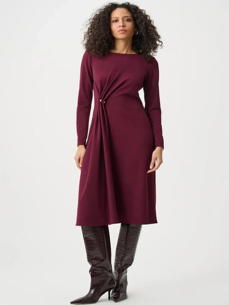 Joseph Ribkoff Twist Detail Midi Dress In Elderberry 263178-Nicola Ross
