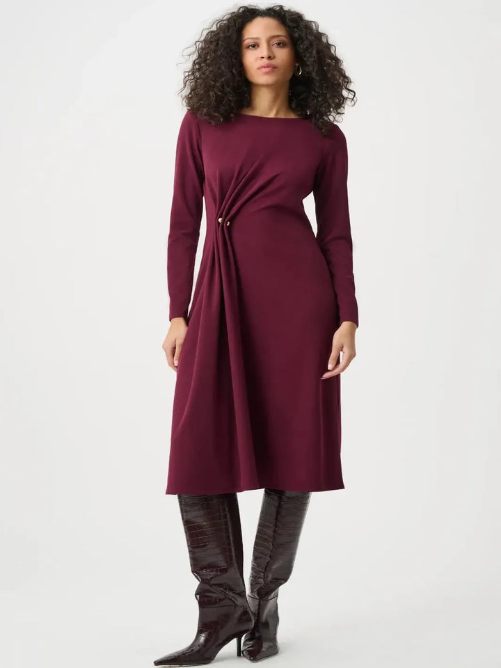 Joseph Ribkoff Twist Detail Midi Dress In Elderberry 263178-Nicola Ross