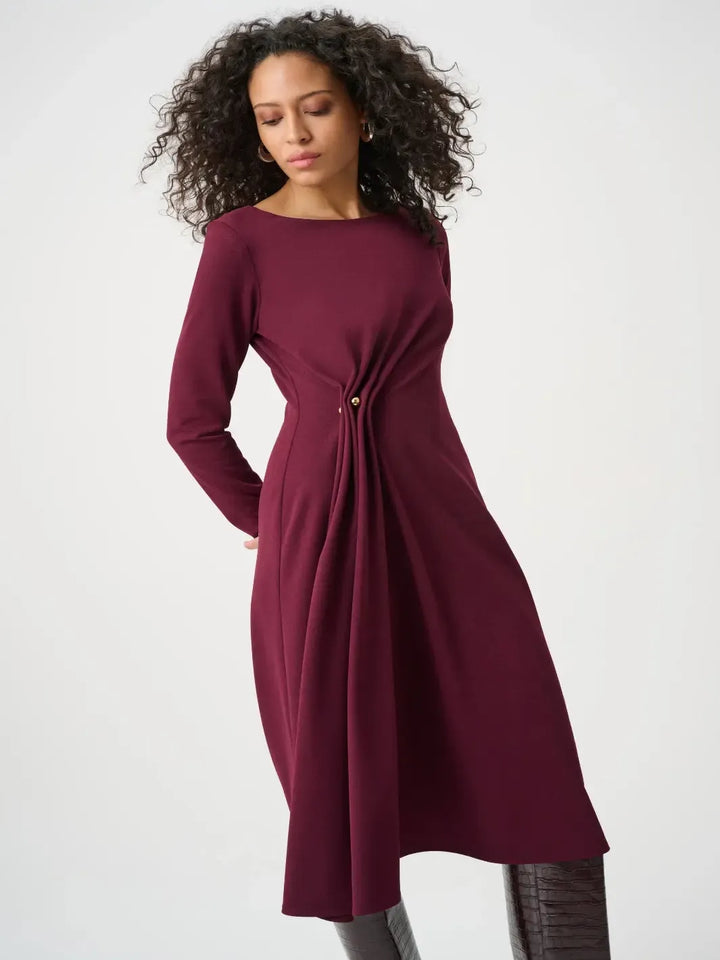 Joseph Ribkoff Twist Detail Midi Dress In Elderberry 263178-Nicola Ross