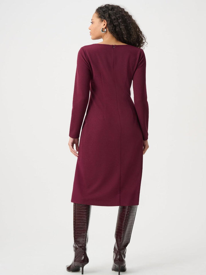 Joseph Ribkoff Twist Detail Midi Dress In Elderberry 263178-Nicola Ross