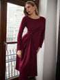 Joseph Ribkoff Twist Detail Midi Dress In Elderberry 263178-Nicola Ross