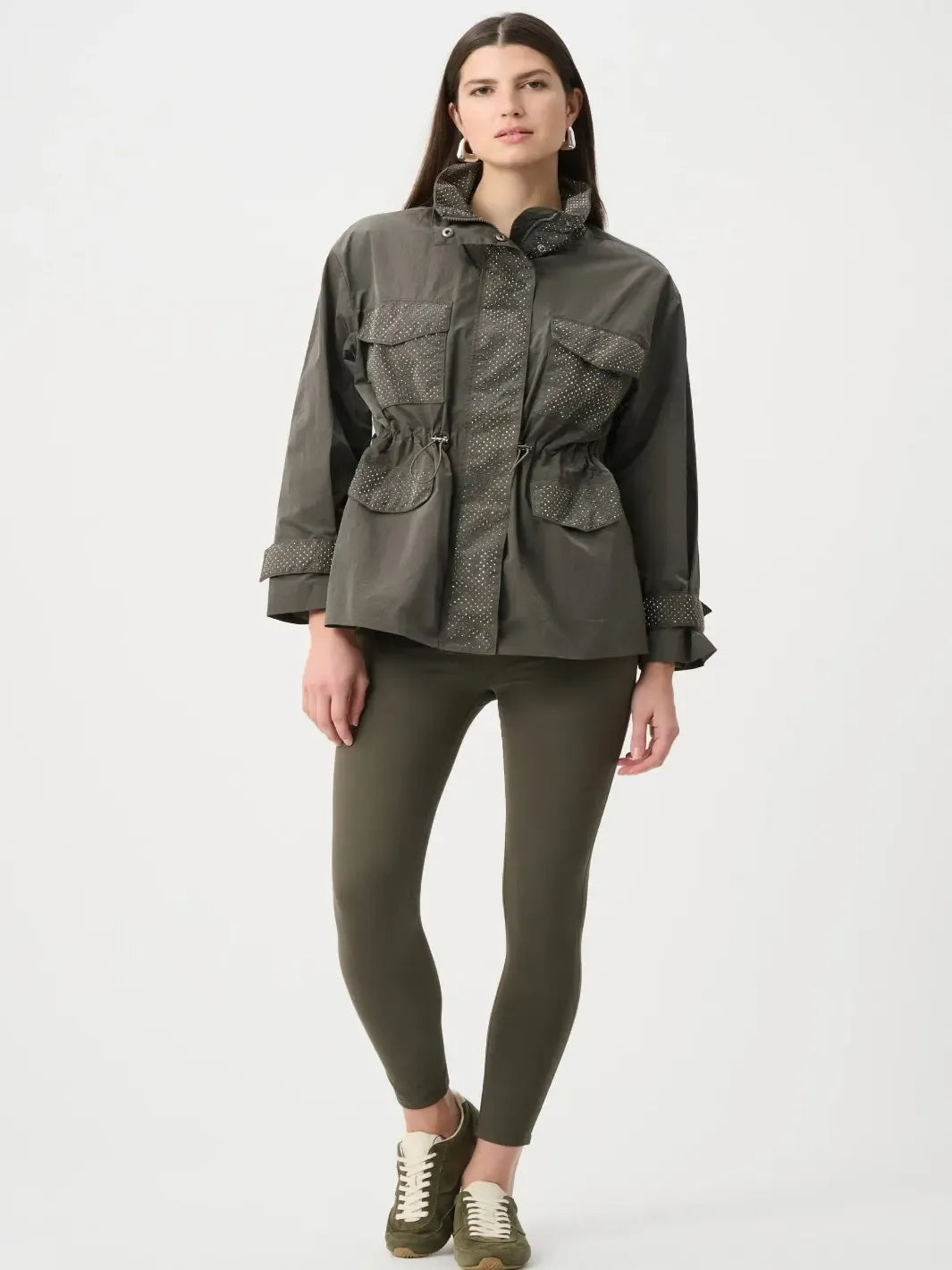 Joseph Ribkoff Utility Jacket with Embellishment In Avocado 263633-Nicola Ross