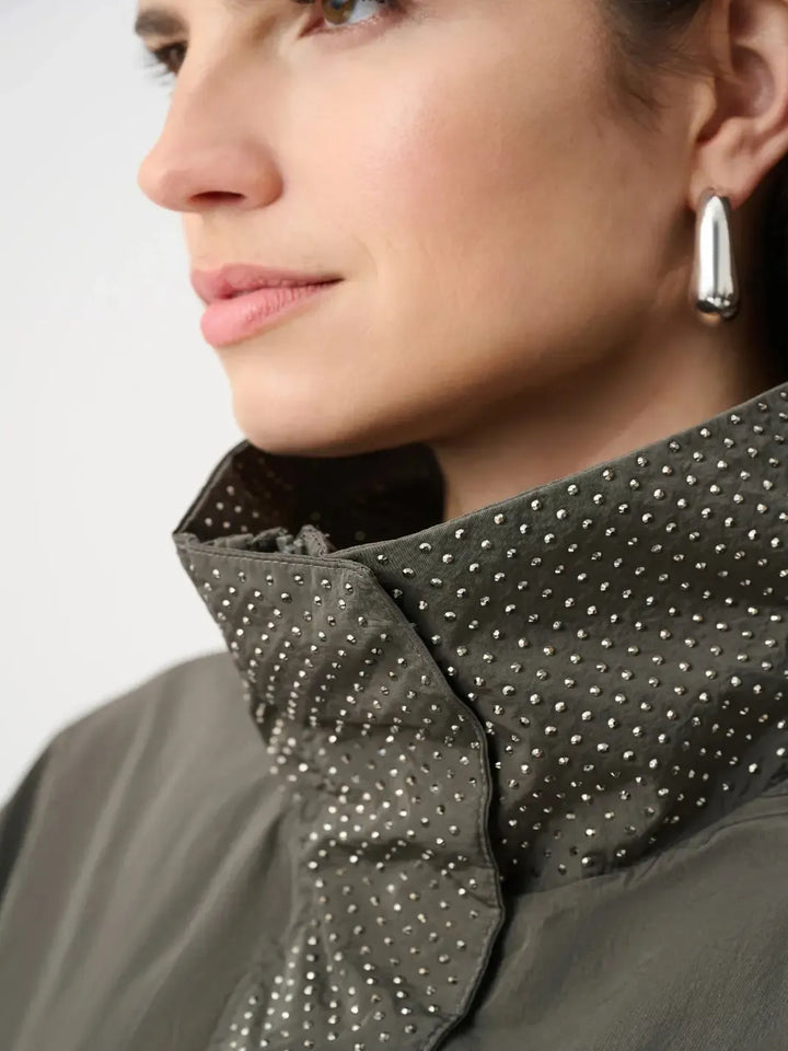 Joseph Ribkoff Utility Jacket with Embellishment In Avocado 263633-Nicola Ross