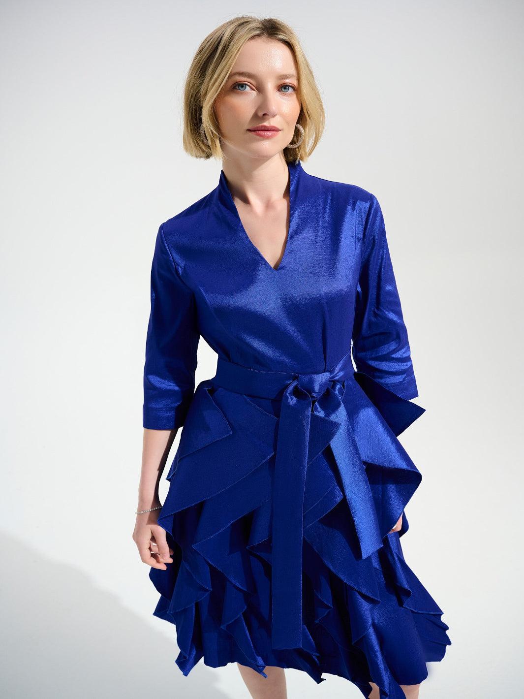 Joseph Ribkoff V-neck Midi Dress In Royal Sapphire 261741-Nicola Ross