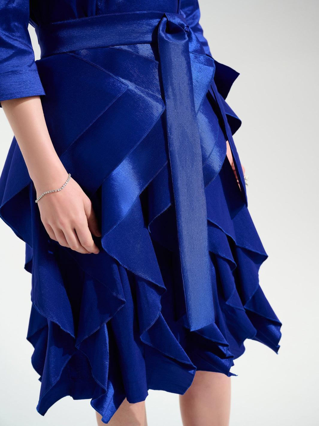 Joseph Ribkoff V-neck Midi Dress In Royal Sapphire 261741-Nicola Ross