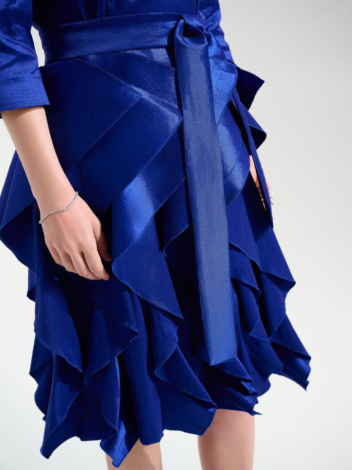 Joseph Ribkoff V-neck Midi Dress In Royal Sapphire 261741-Nicola Ross