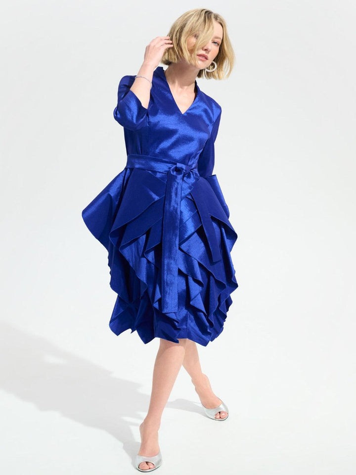 Joseph Ribkoff V-neck Midi Dress In Royal Sapphire 261741-Nicola Ross