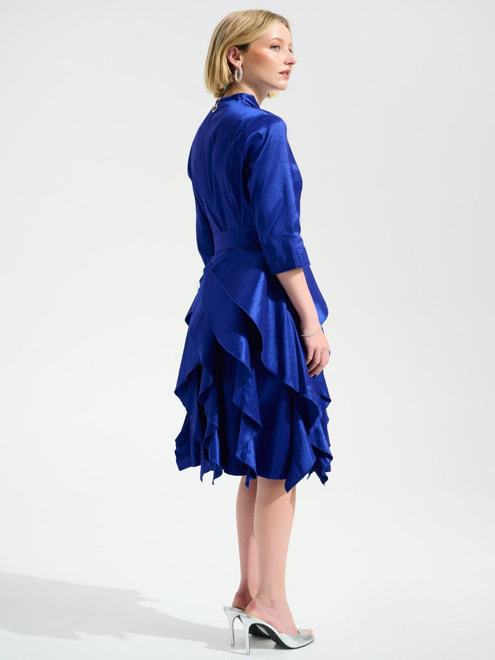 Joseph Ribkoff V-neck Midi Dress In Royal Sapphire 261741-Nicola Ross