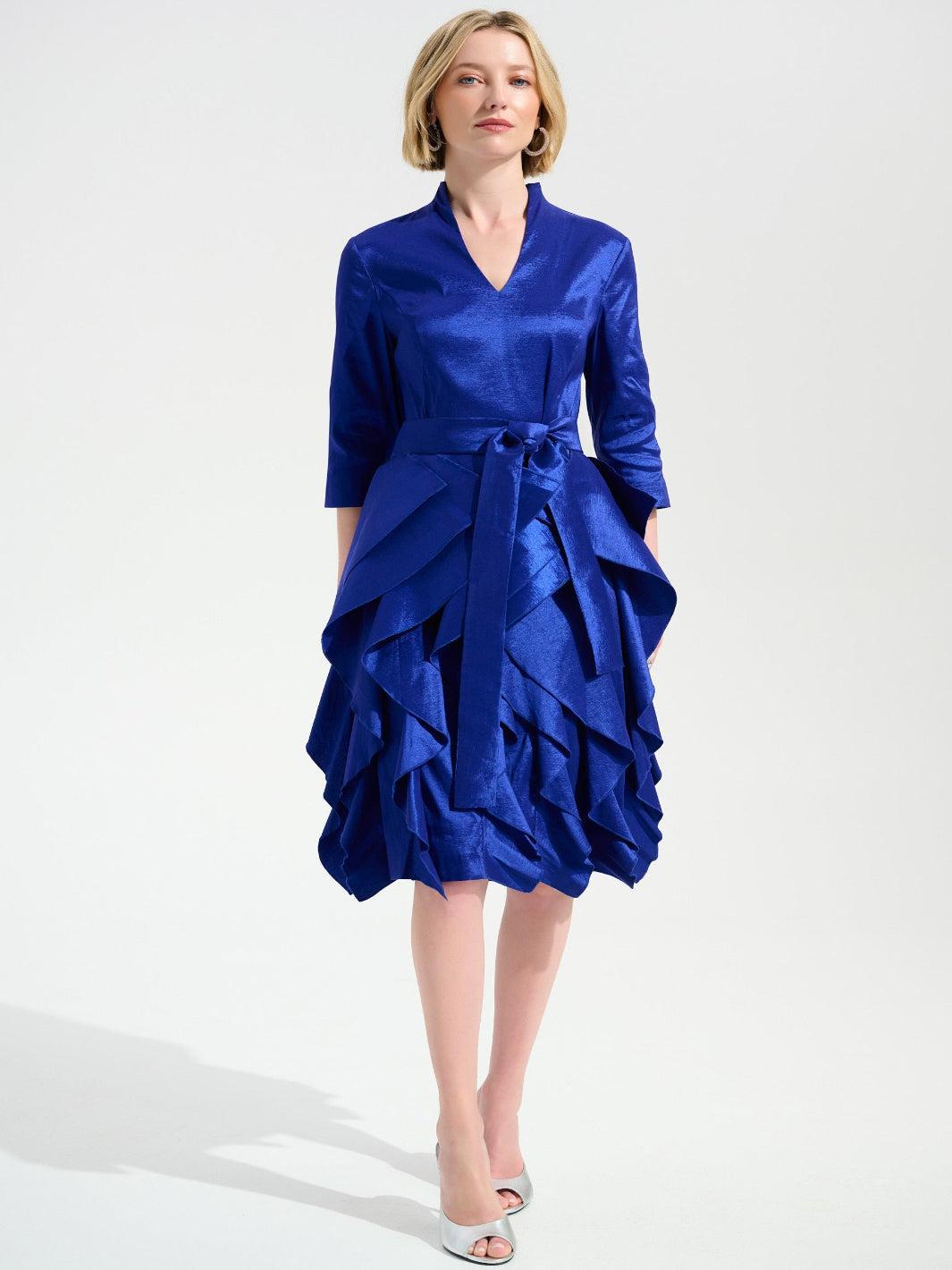 Joseph Ribkoff V-neck Midi Dress In Royal Sapphire 261741-Nicola Ross