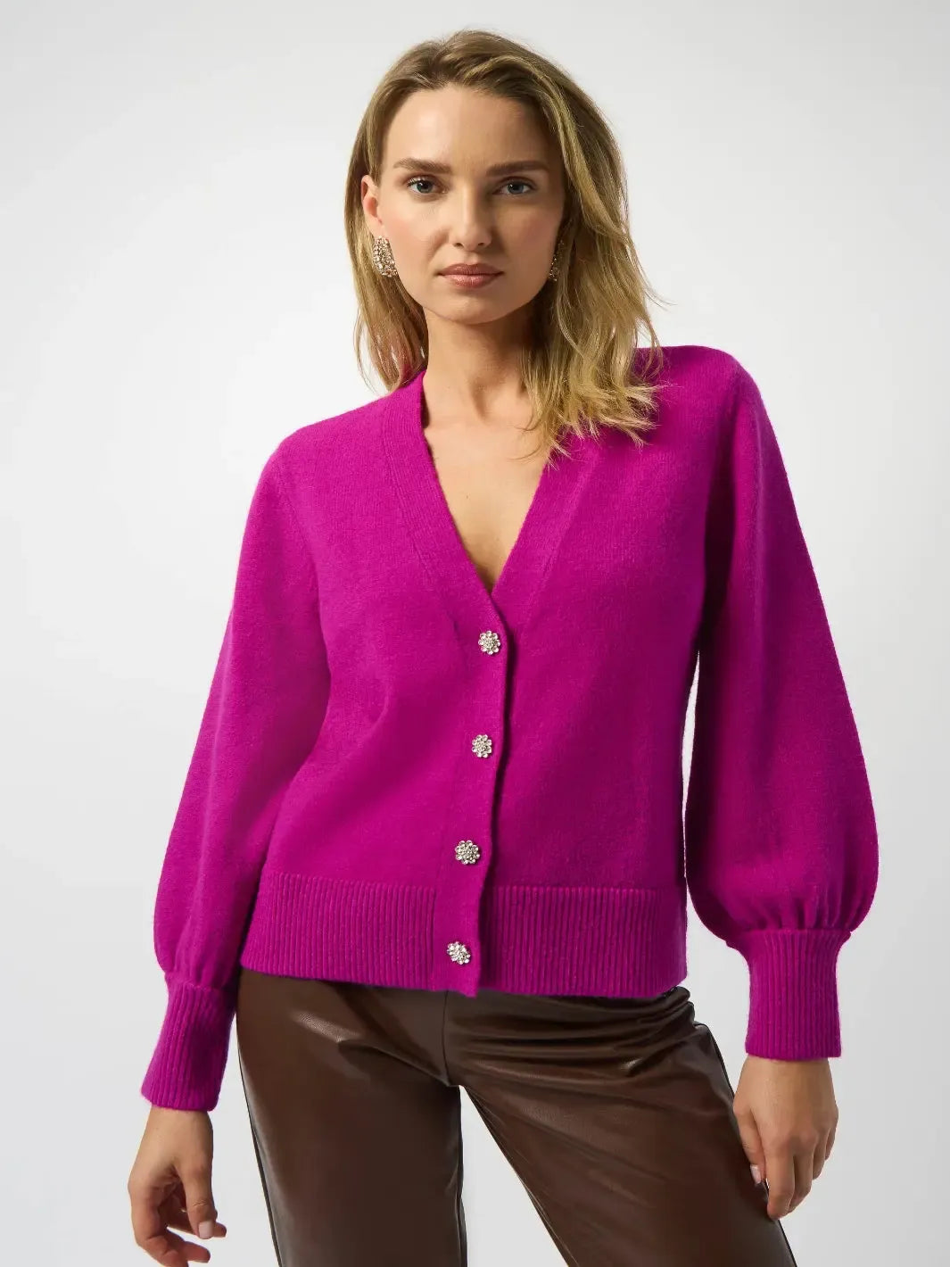 Joseph Ribkoff V-neck Puff-sleeve Blouse In Cosmo 253906-Nicola Ross