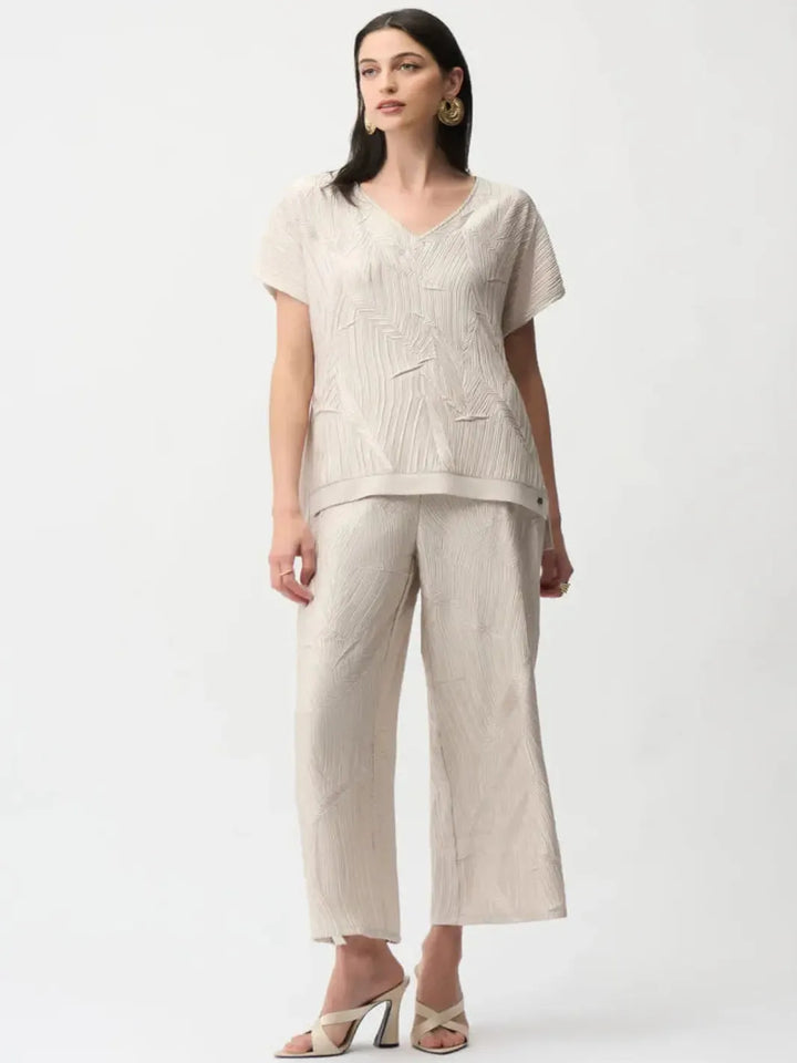 Joseph Ribkoff V-neck Relaxed Fit Top In Moonstone 261160-Nicola Ross