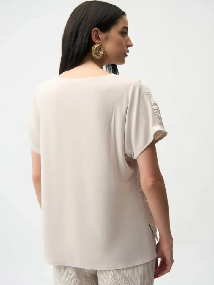 Joseph Ribkoff V-neck Relaxed Fit Top In Moonstone 261160-Nicola Ross