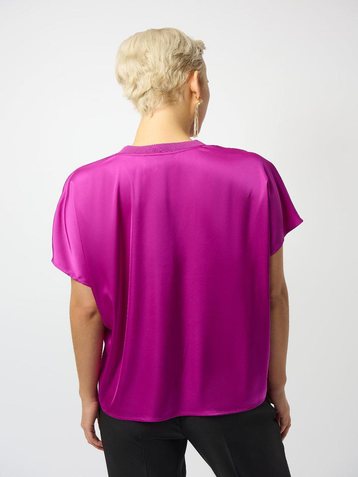 Joseph Ribkoff V-neck Satin Pullover In Cosmos 253921-Nicola Ross