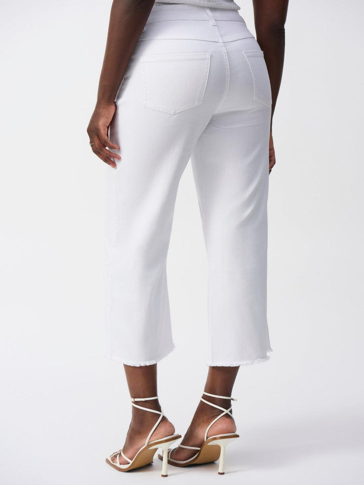 Joseph Ribkoff Varsity Striped High-rise Trousers In White 251901-Nicola Ross