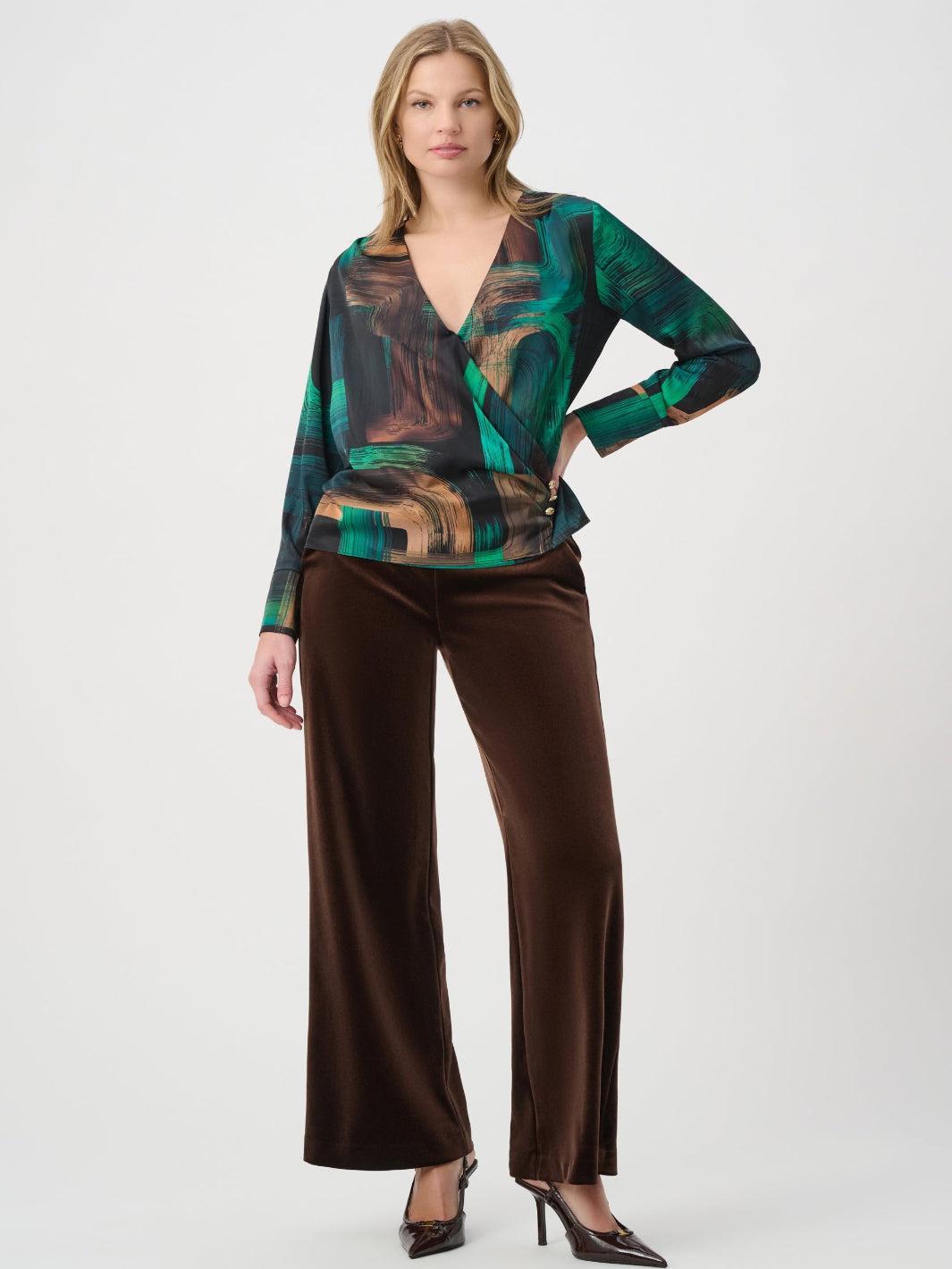 Joseph Ribkoff Velvet Trousers In Brown 264170-Nicola Ross
