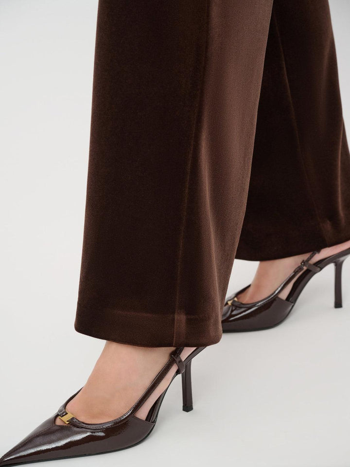 Joseph Ribkoff Velvet Trousers In Brown 264170-Nicola Ross