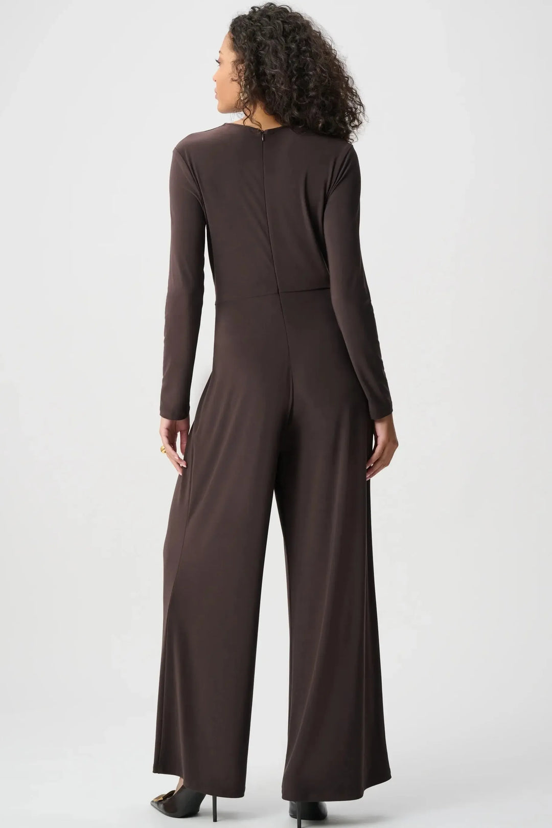 Joseph Ribkoff Wide Leg Buckle Detail Jumpsuit In Mocha 263005-Nicola Ross