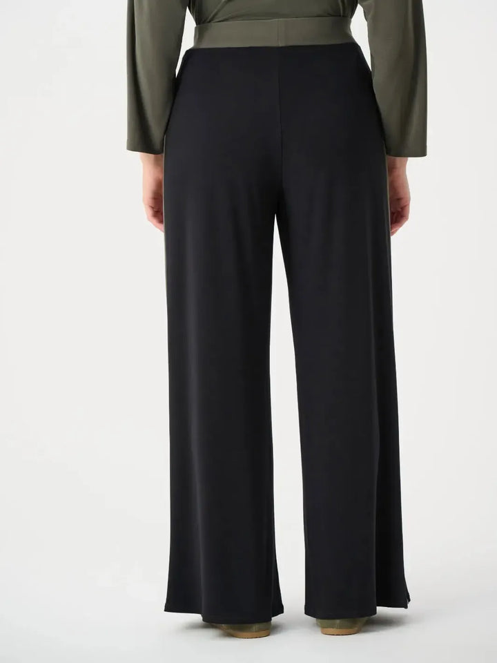 Joseph Ribkoff Wide Leg Lounge Trousers In Black/Avocado 263607-Nicola Ross
