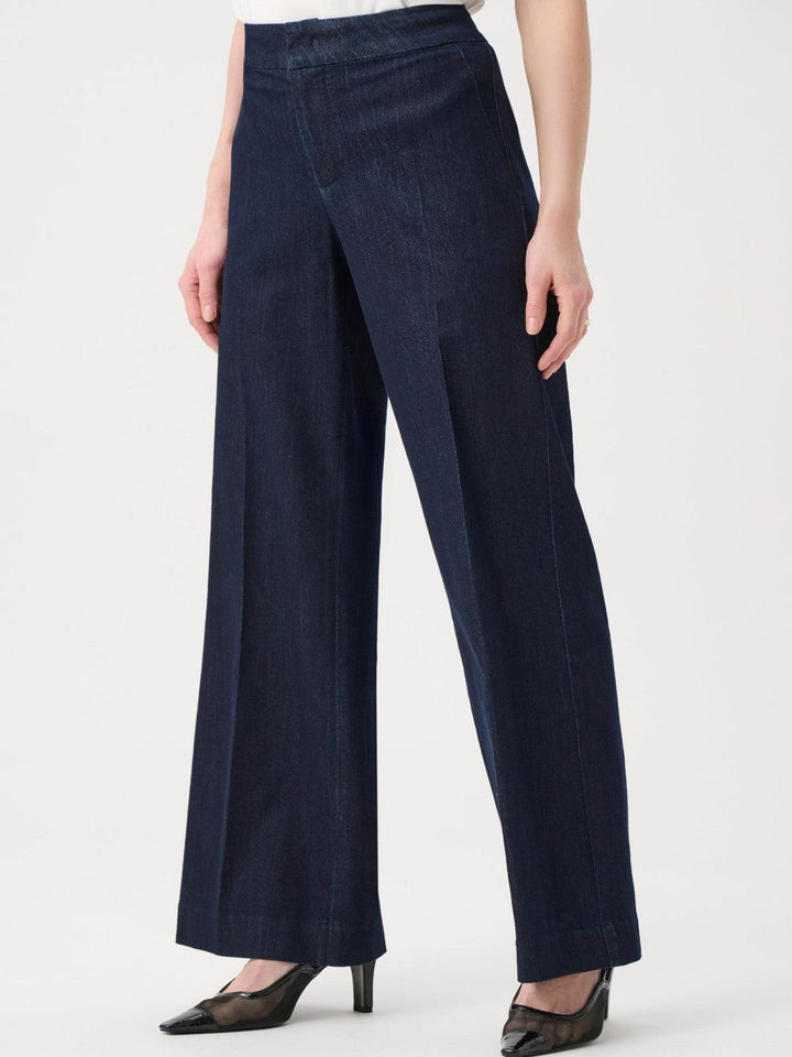 Joseph Ribkoff Wide Leg Trouser In Dark Denim Blue 263903-Nicola Ross
